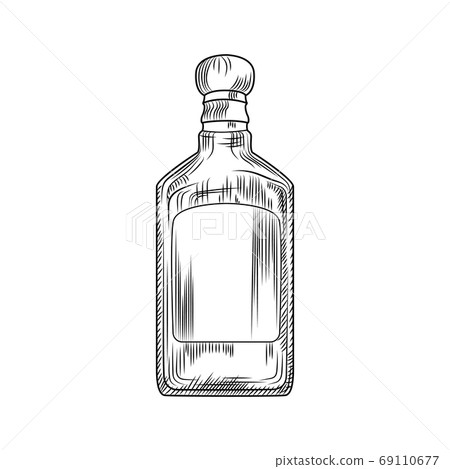 Tequila bottle isolated on white background. Tequila bottle isolated on white background. 69110677