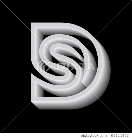 Letter DS line logo design Letter DS line logo design 69111802