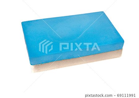 car enamel sanding sponge isolated on a white background 69111991