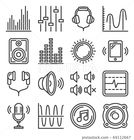 Sound and Music Volume Icons Set. Vector 69112667