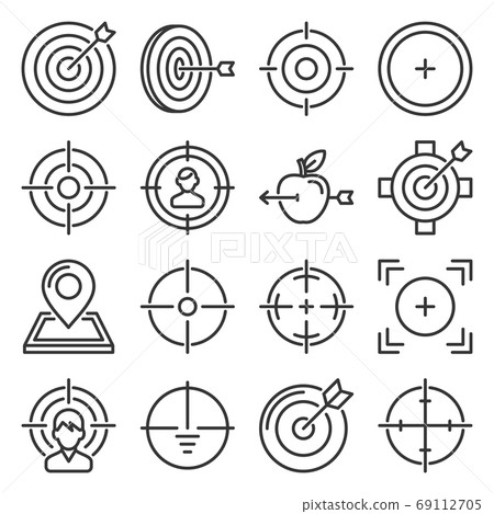 Target Icons Set on White Background. Line Style Vector 69112705