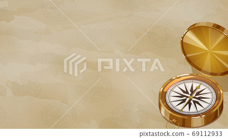 Background illustration of old paper with a compass and orientation mark pattern_ 16: 9 Background illustration of old paper with a compass and orientation mark pattern_ 16: 9 69112933