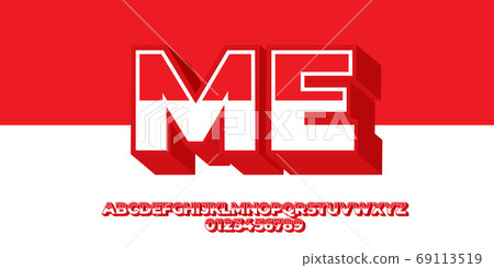 Indonesia flag color text style design templates Indonesia flag color text style design templates 69113519