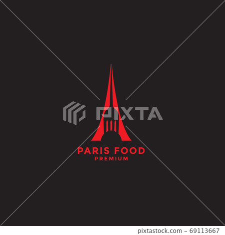 Paris restaurant logo design template 69113667