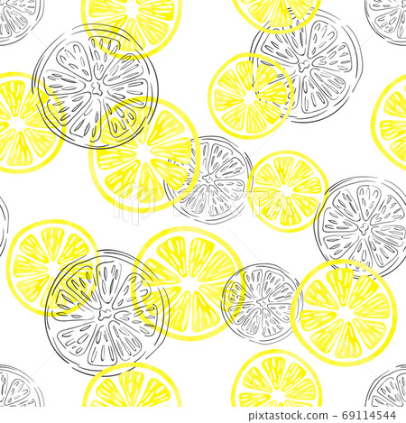 Seamless lemon pattern. - Stock Illustration [69114544] - PIXTA