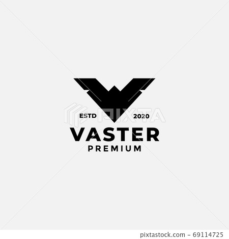 letter V wing simple silhouette logo design vector 69114725