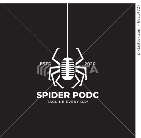 spider and record music logo design spider and record music logo design 69114727