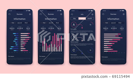 Modern infographic vector elements for business brochures. Use in website, corporate brochure, advertising and marketing.. Modern infographic vector elements for business brochures. Use in website, corporate brochure, advertising and marketing.. 69115494