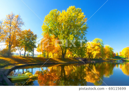 Beautiful autumn park. 69115699