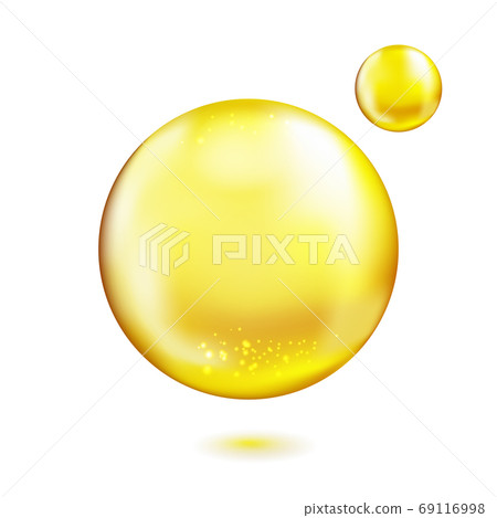 Vitamin oil bubble isolated on white background.  69116998