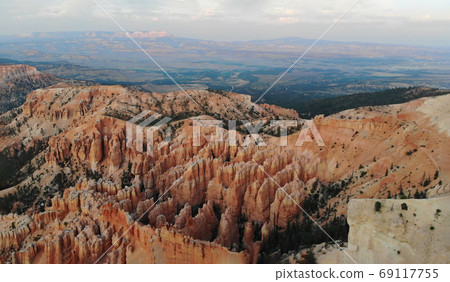 Panorama of summer landscape in Zion Canyon, Utah, USA. 69117755