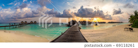 Tropical sunset in the Maldives Tropical sunset in the Maldives 69118261