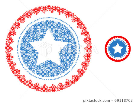 Star Seal Stamp Fractal Composition of Self Icons - Stock Illustration ...