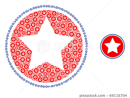 Star Seal Stamp Fractal Collage of Self Icons-插圖素材 [69118704] - PIXTA圖庫