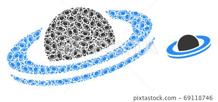 Saturn Planet Fractal Mosaic of Self Icons - Stock Illustration ...