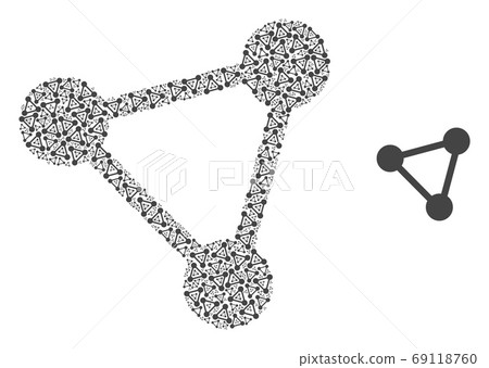 Triangle Mesh Fractal Mosaic of Self Items - Stock Illustration ...