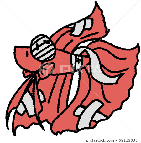 穿著木乃伊服裝的鬥魚（紅色） 69119035