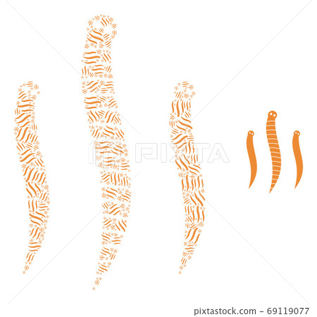 Worms Fractal Composition of Self Icons 69119077