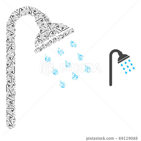 Shower Stream Recursion Mosaic of Self Icons - Stock Illustration ...