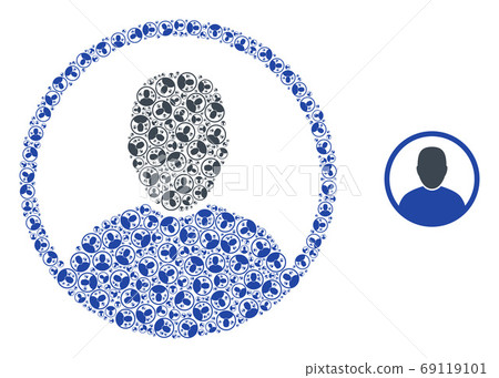 Rounded User Portrait Recursive Mosaic of Self... - Stock Illustration ...