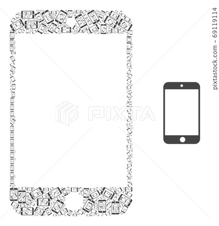 Smartphone Fractal Mosaic of Self Icons - Stock Illustration [69119114 ...