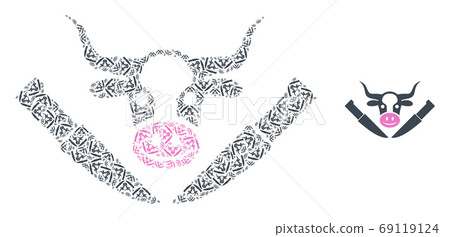 Cow Butchery Recursive Mosaic of Self Icons - Stock Illustration ...