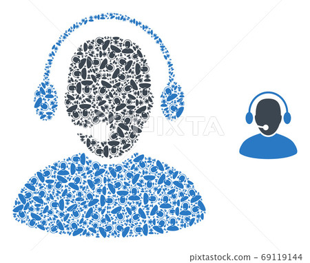 Call Center Worker Recursion Composition of... - Stock Illustration ...
