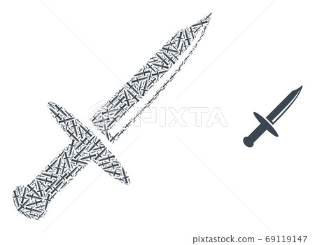 Knife Blade Recursive Collage of Self Items - Stock Illustration ...