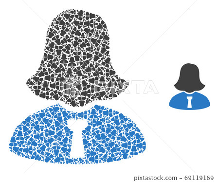 Business Lady Fractal Mosaic of Self Icons - Stock Illustration ...