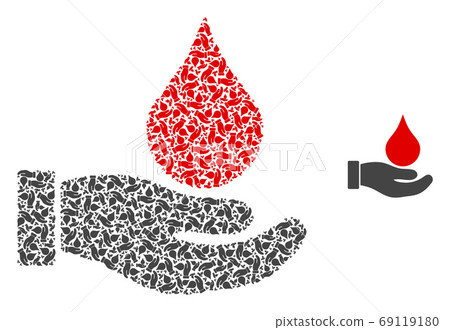 Blood Donation Hand Fractal Composition of Self Icons 69119180