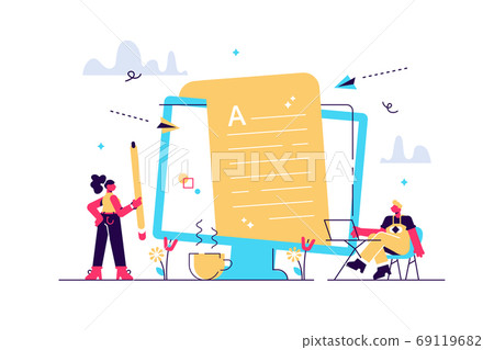 Content creating, articles, text writing - Stock Illustration [69119682 ...