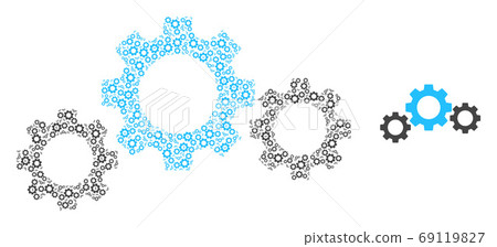 Gear Transmission Fractal Composition of Self... - Stock Illustration ...