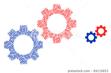 Gears Fractal Collage of Self Icons - Stock Illustration [69119853] - PIXTA