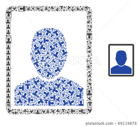Man Portrait Recursive Collage of Self Icons - Stock Illustration ...