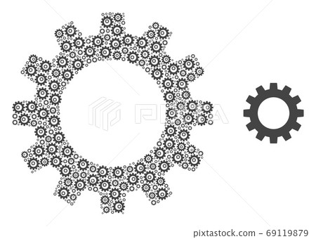 Gearwheel Fractal Composition of Self Items - Stock Illustration ...