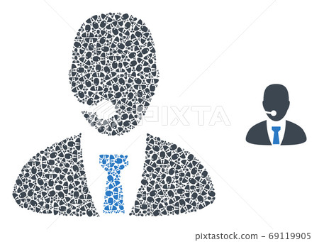 Call Center Manager Fractal Mosaic of Self Icons - Stock Illustration ...