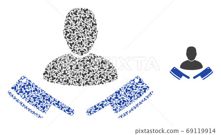 Butcher Fractal Composition of Self Items - Stock Illustration ...