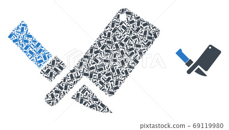 Butchery Knives Recursive Collage of Self Items - Stock Illustration ...