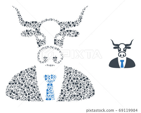 Bull Boss Fractal Composition of Self Items - Stock Illustration ...