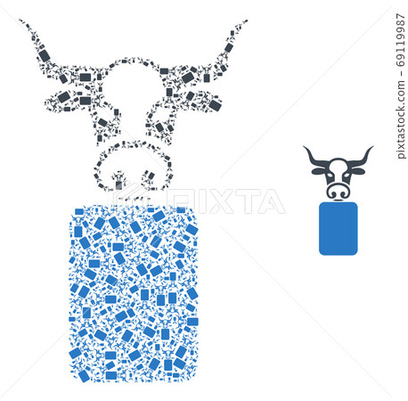 Bull Person Recursive Mosaic of Self Icons - Stock Illustration ...