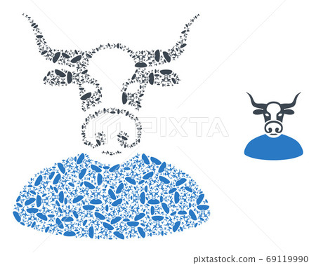 Bull Boss Recursive Mosaic of Self Items - Stock Illustration [69119990 ...
