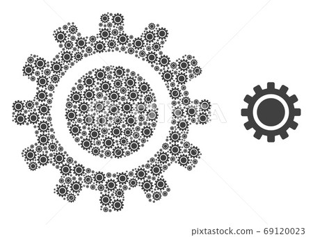 Cog Recursive Composition of Self Icons - Stock Illustration [69120023 ...