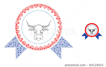 Cow Seal Stamp Ribbons Recursive Collage of Self Items Cow Seal Stamp Ribbons Recursive Collage of Self Items 69120025