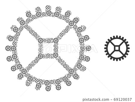 Clock Gear Fractal Collage of Self Items - Stock Illustration [69120037 ...