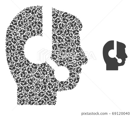 Call Center Operator Recursive Collage of Self... - Stock Illustration ...