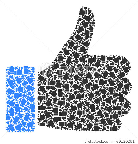Thumb Up Vector Mosaic of Self Recursive Icons Thumb Up Vector Mosaic of Self Recursive Icons 69120291