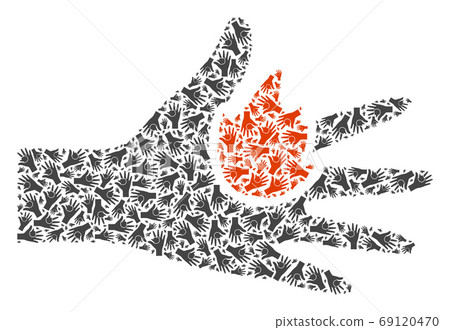 Burn Hand Vector Composition of Self Recursive... - Stock Illustration ...