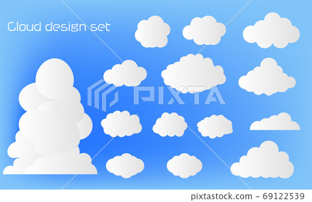 Illustrated cloud and cute cloud icon illustration set Illustrated cloud and cute cloud icon illustration set 69122539