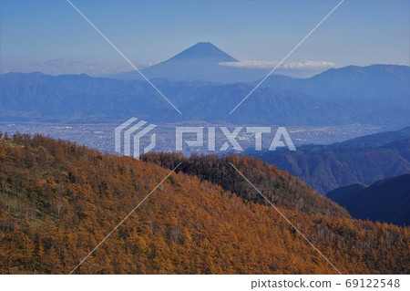Mt. Fuji and autumn leaves from Mt. Mt. Fuji and autumn leaves from Mt. 69122548