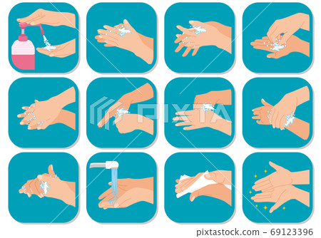 Hand wash illustration Infection prevention illustration Hand wash illustration Infection prevention illustration 69123396